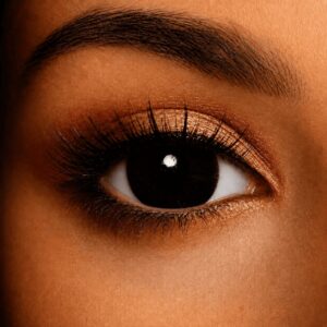 Black Mini Sclera contact lenses 17mm for horror, cosplay, and Halloween costumes.