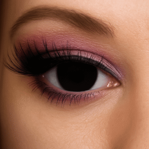 Black Mini Sclera contact lenses 17mm for horror, cosplay, and Halloween costumes